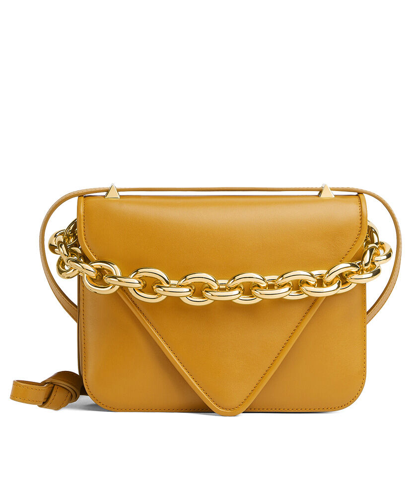 Bottega Veneta Small Mount Leather Envelope Bag Yellow